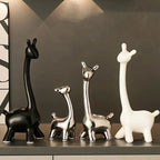 Ceramic Giraffe Statue Ornaments Giraffe Figurines Sculptures Bookshelf Table Ornament for Living Room... - House Of Avana