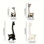 Ceramic Giraffe Statue Ornaments Giraffe Figurines Sculptures Bookshelf Table Ornament for Living Room... - House Of Avana