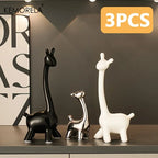 Ceramic Giraffe Statue Ornaments Giraffe Figurines Sculptures Bookshelf Table Ornament for Living Room... - House Of Avana