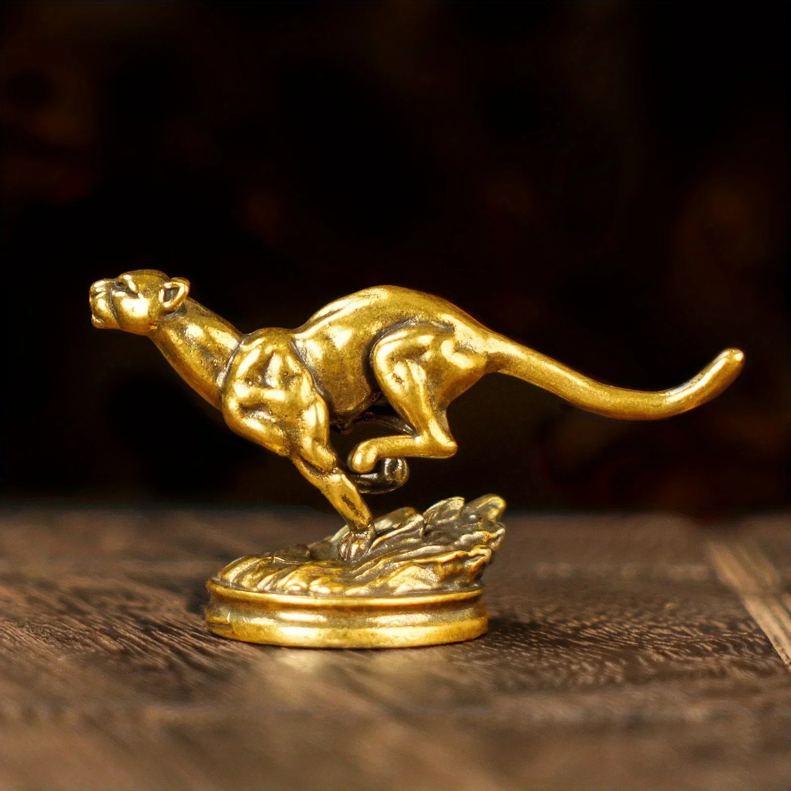 Statue - Vintage Brass Cheetah Figurine
