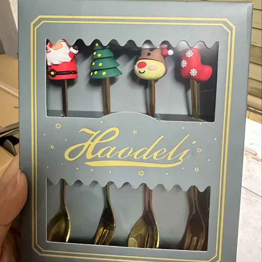 Stainless Steel Christmas Cutlery Set, Spoons and Forks - House Of Avana