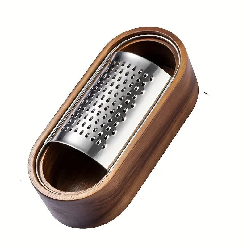 Stainless Steel Cheese Grater with Handle, Made of Solid Acacia Wood - Durable and Easy-to-use Kitchen... - House Of Avana