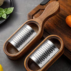Stainless Steel Cheese Grater with Handle, Made of Solid Acacia Wood - Durable and Easy-to-use Kitchen... - House Of Avana