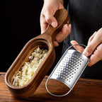 Stainless Steel Cheese Grater with Handle, Made of Solid Acacia Wood - Durable and Easy-to-use Kitchen... - House Of Avana