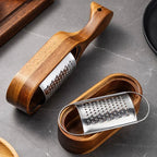 Stainless Steel Cheese Grater with Handle, Made of Solid Acacia Wood - Durable and Easy-to-use Kitchen... - House Of Avana