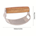 Durable Stainless Steel Garlic Press with Wooden Handle & Built-in Bottle Opener - Easy-to-use Manual... - House Of Avana