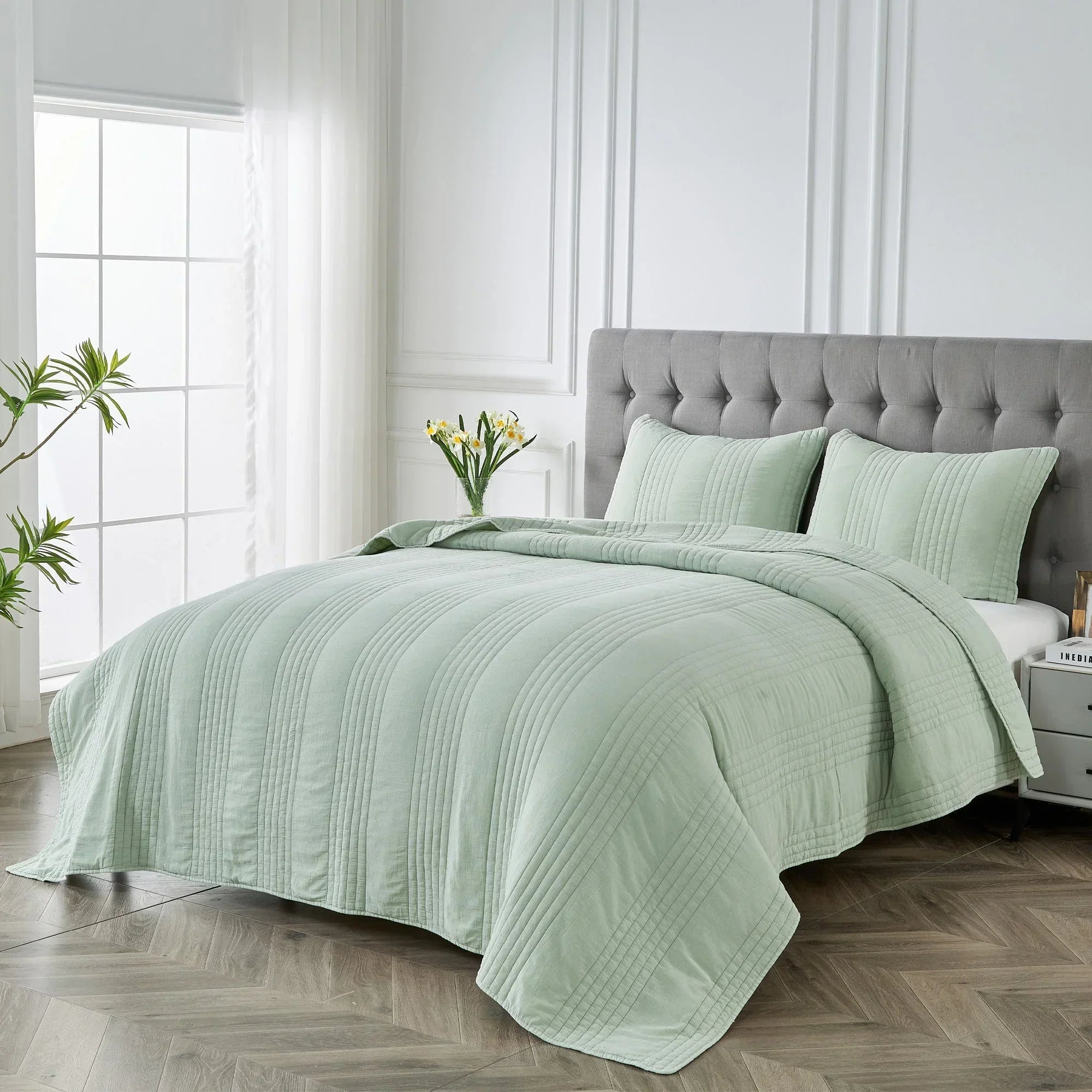 Stonewashed Cotton Quilt Set Mélange Home