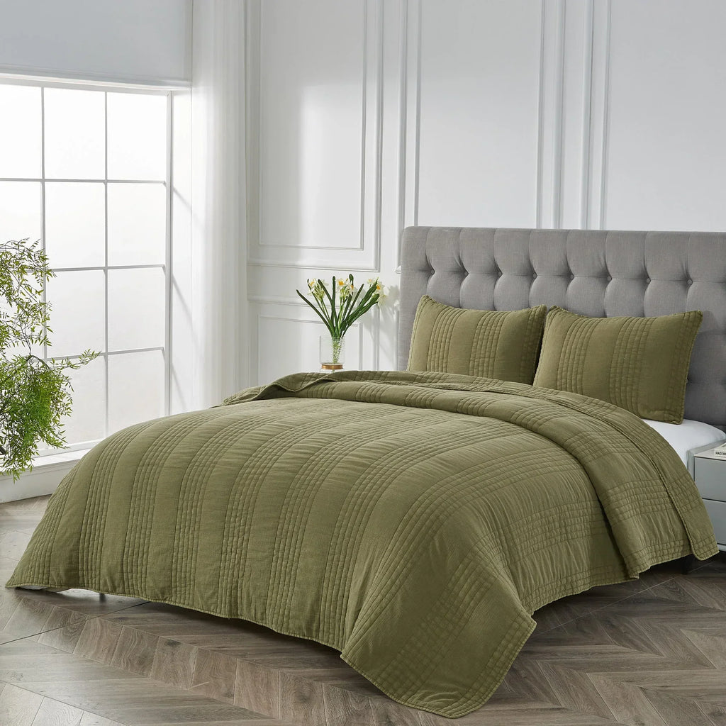 Stonewashed Cotton Quilt Set Mélange Home