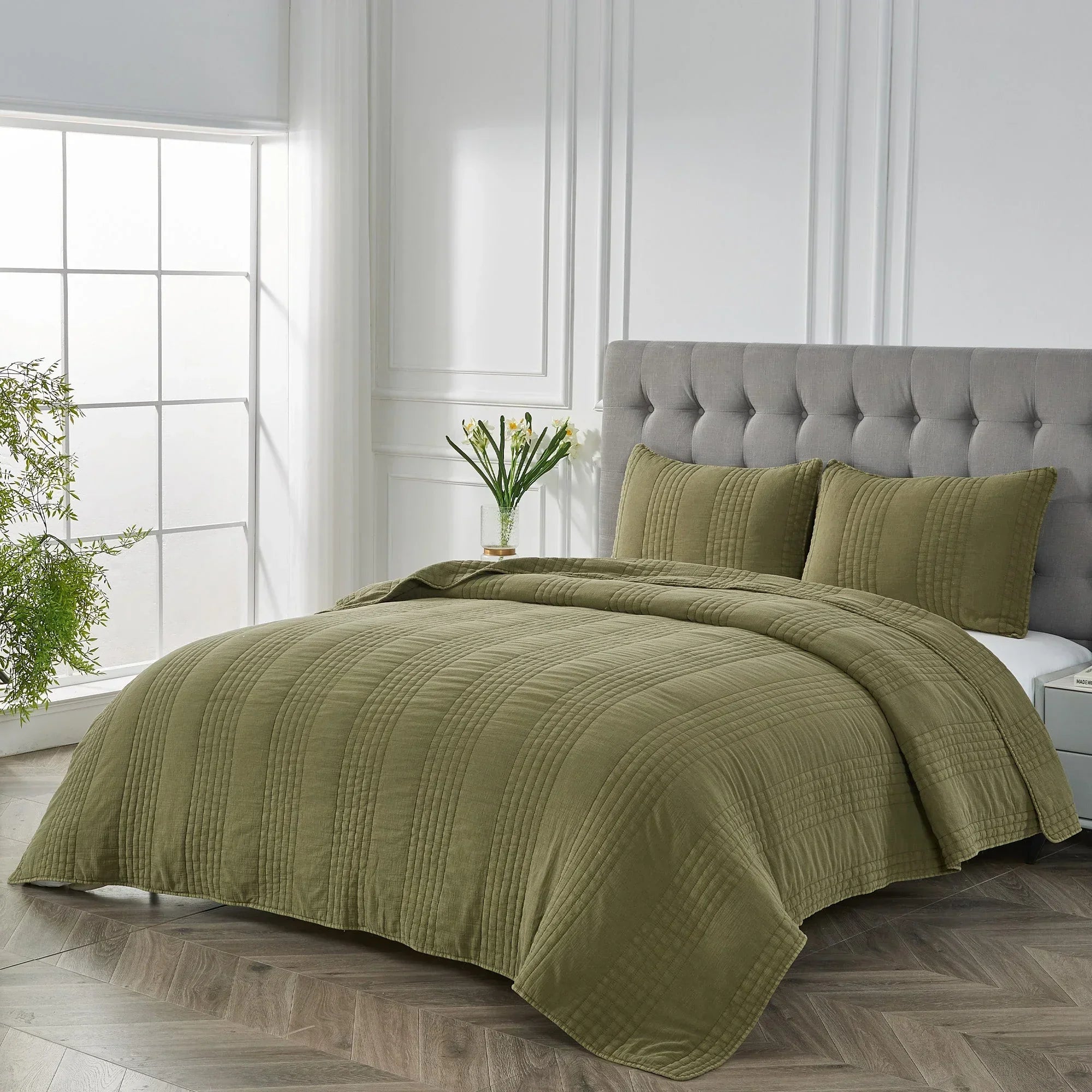 Stonewashed Cotton Quilt Set Mélange Home