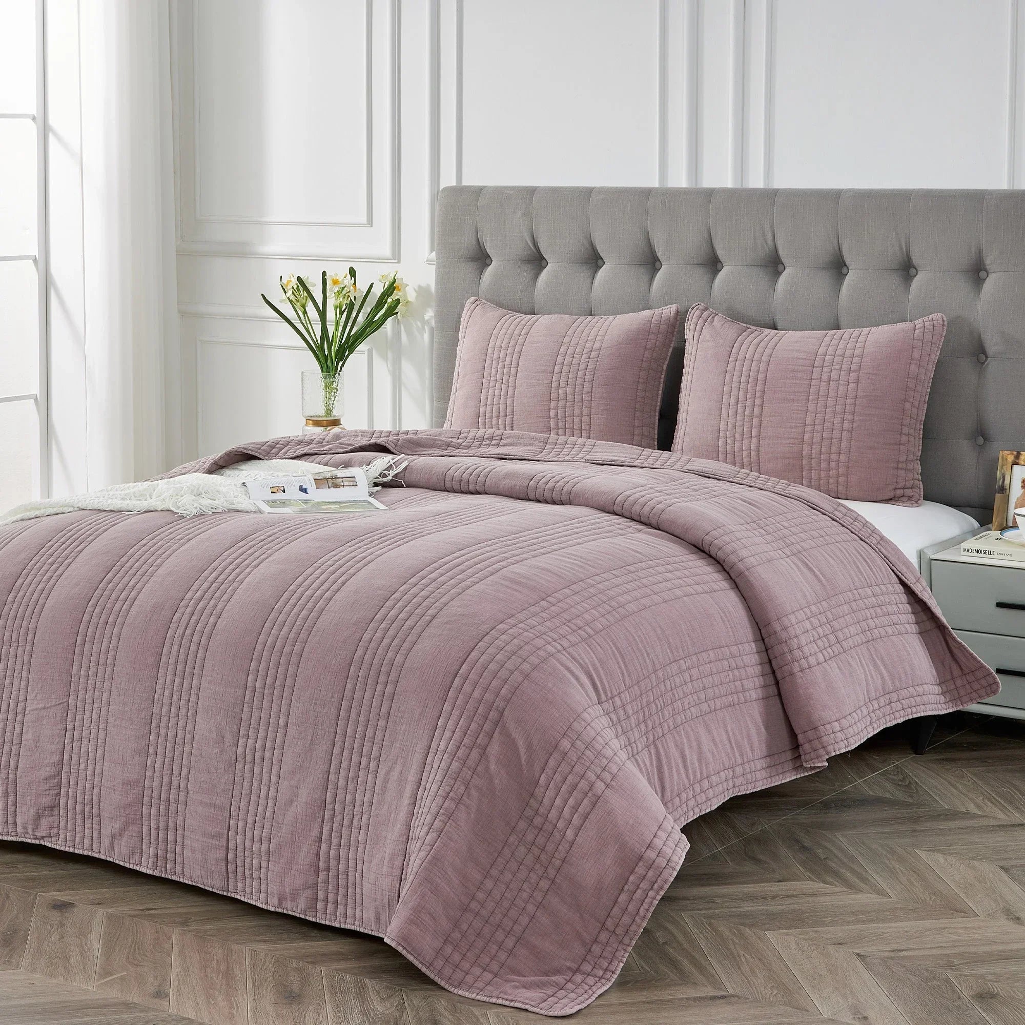 Stonewashed Cotton Quilt Set Mélange Home