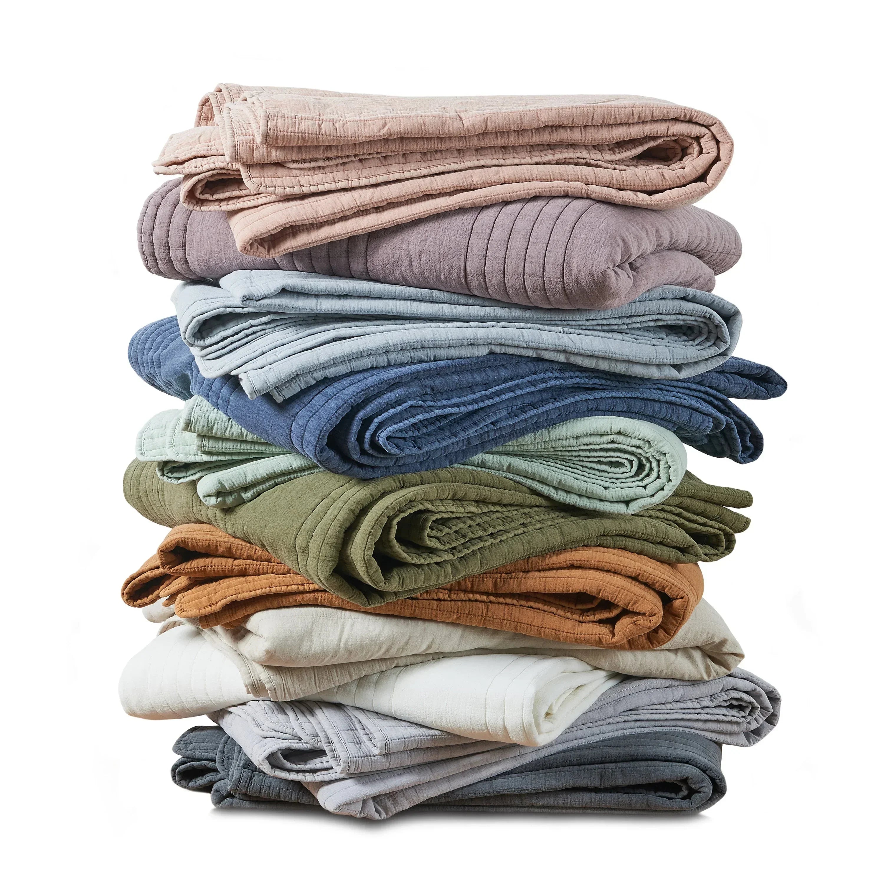 Stonewashed Cotton Quilt Set Mélange Home