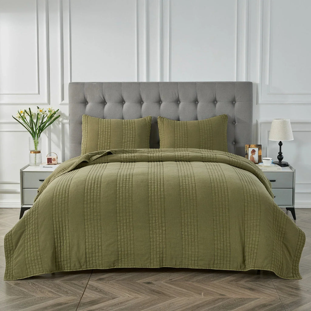 Stonewashed Cotton Quilt Set Mélange Home