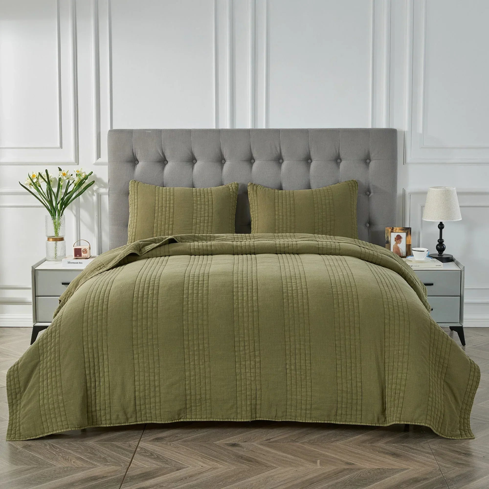 Stonewashed Cotton Quilt Set Mélange Home