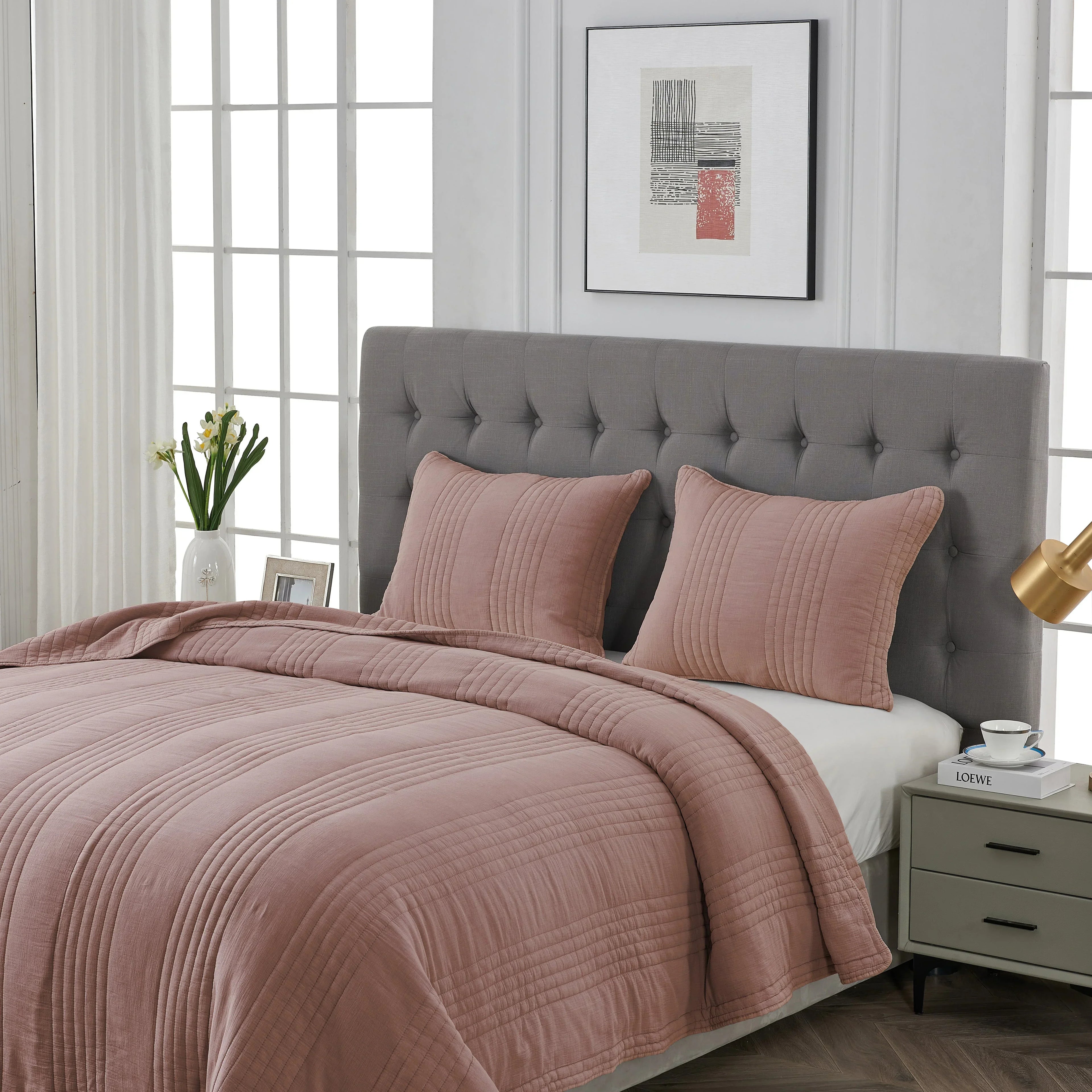 Stonewashed Cotton Quilt Set Mélange Home