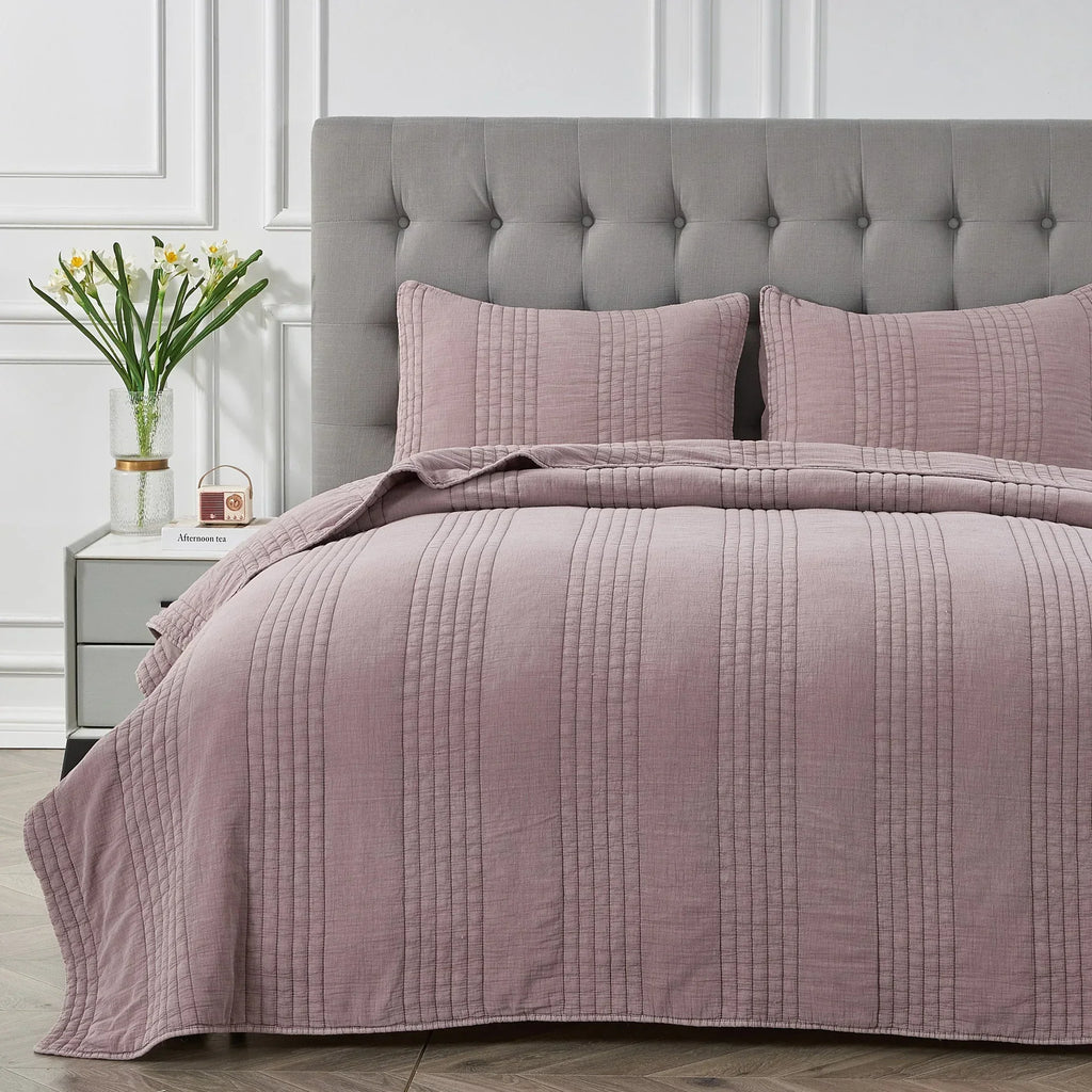 Stonewashed Cotton Quilt Set Mélange Home
