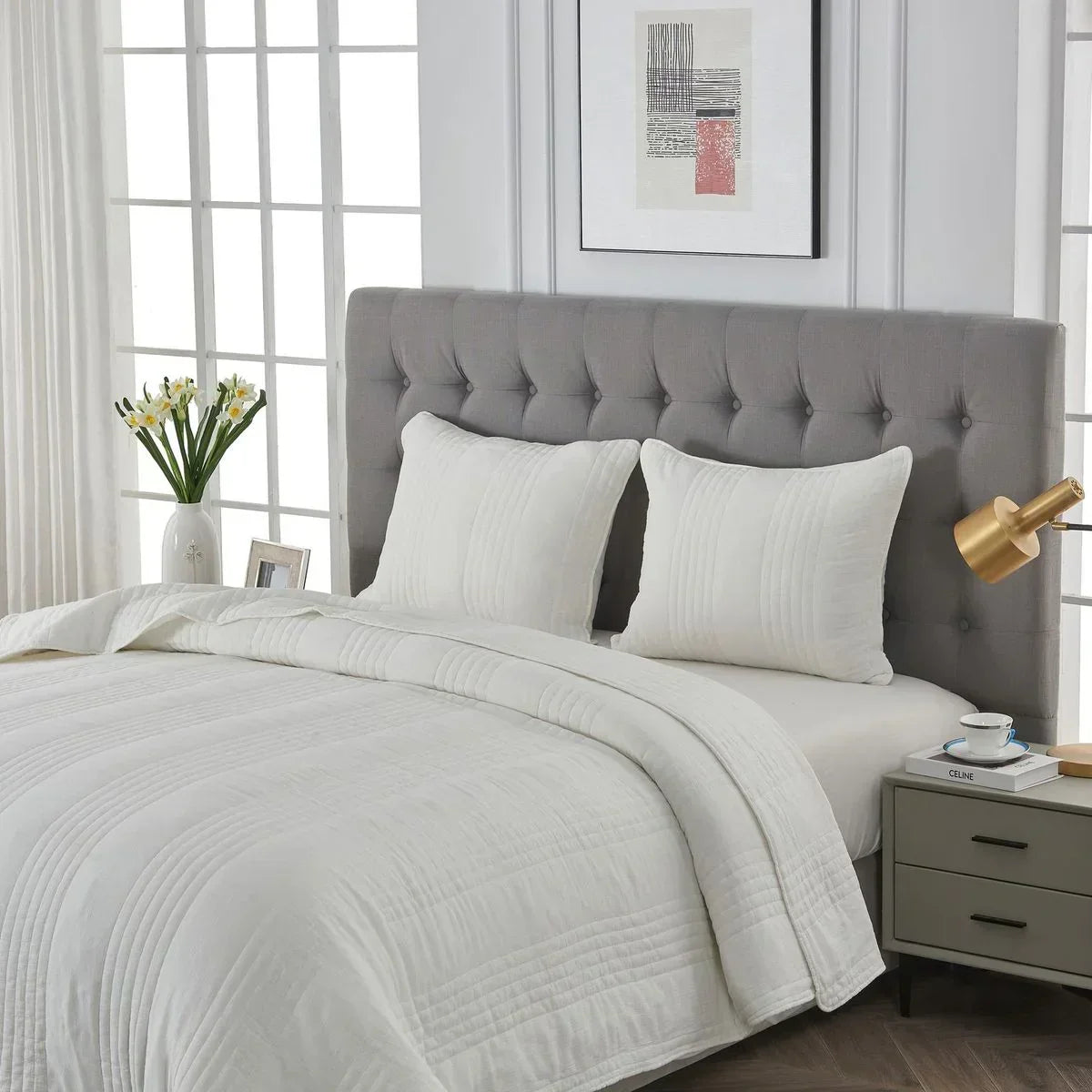Stonewashed Cotton Quilt Set Mélange Home