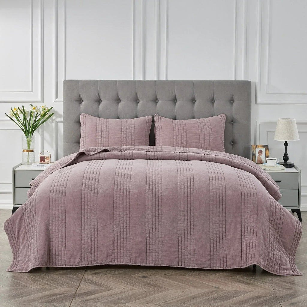 Stonewashed Cotton Quilt Set Mélange Home
