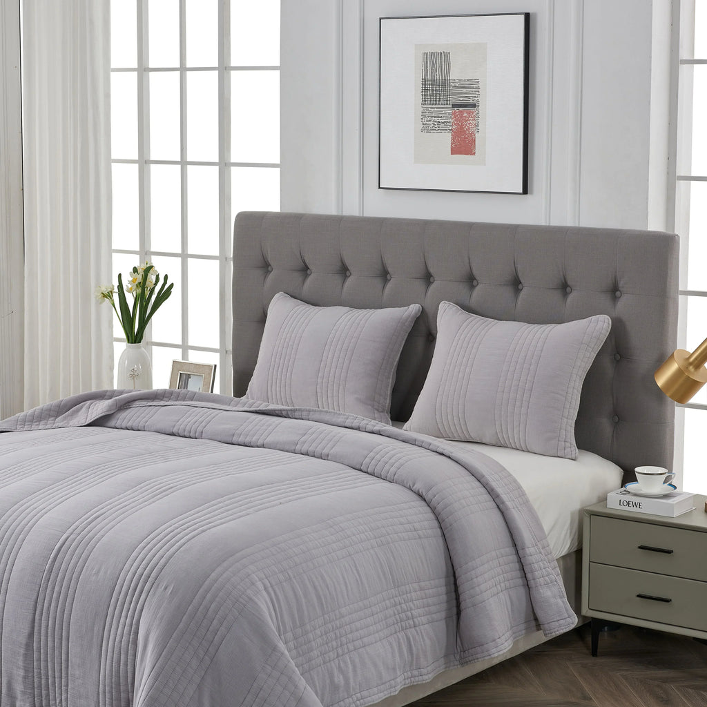 Stonewashed Cotton Quilt Set Mélange Home