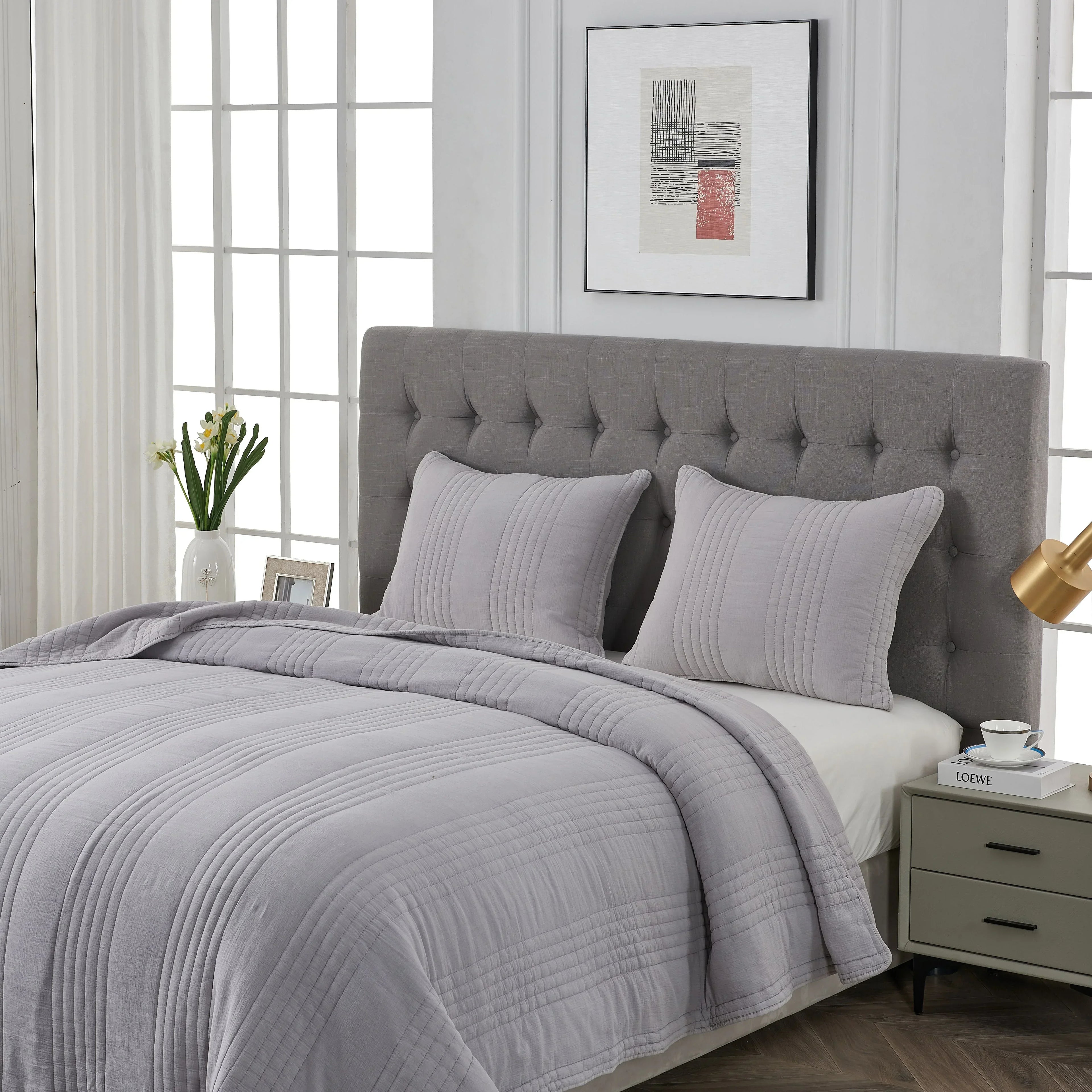 Stonewashed Cotton Quilt Set Mélange Home