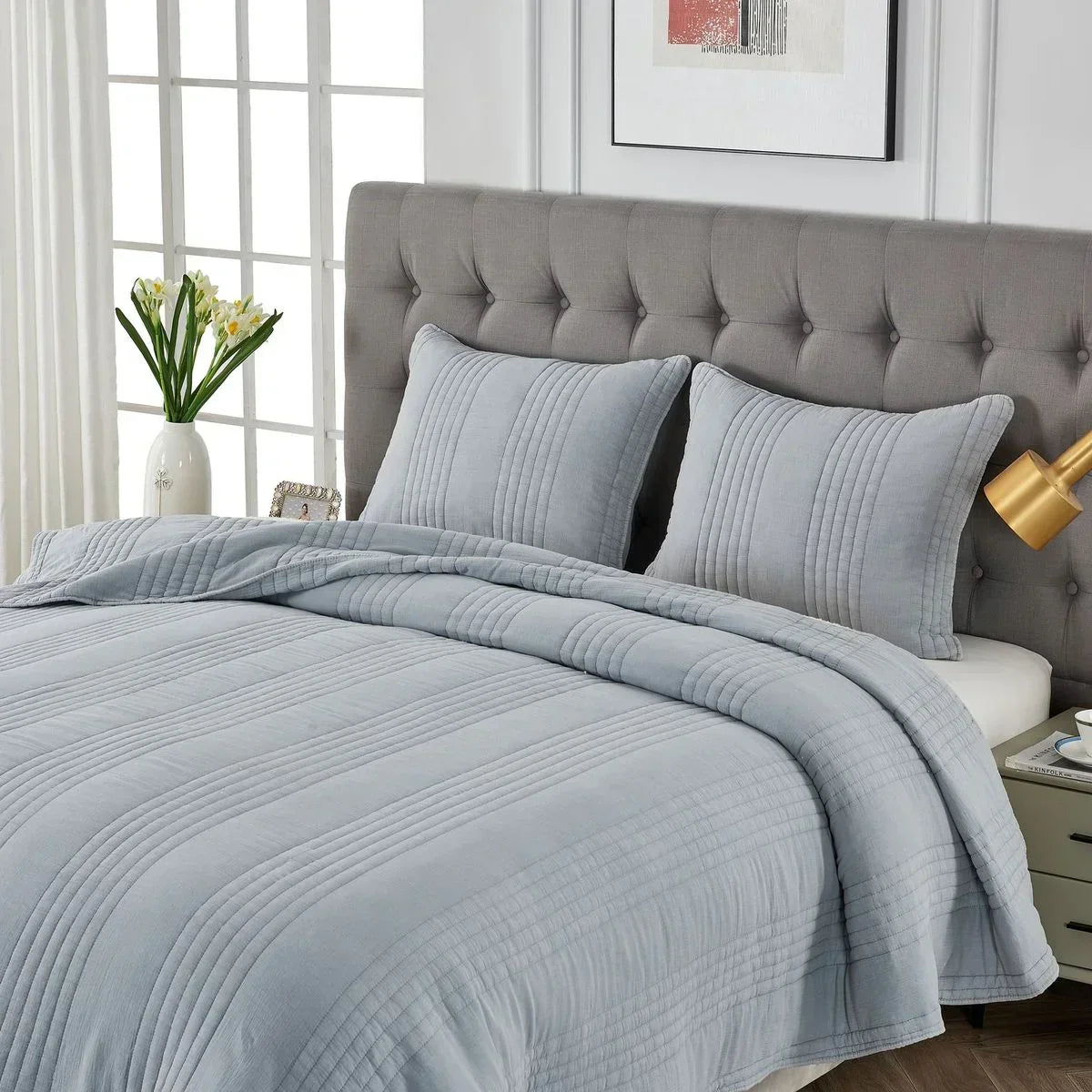 Stonewashed Cotton Quilt Set Mélange Home