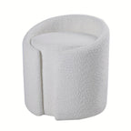 Round Teddy Fleece Dressing Table Stool Pouffe Seat Make-Up Vanity Chair Bedroom House Of Avana