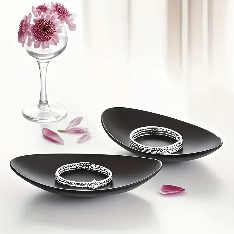 Storage Box - Melamine Black Oval