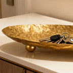 Storage Tray - Hammered Golden Metal