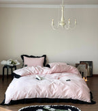 Strawberry Black Lace Ruffle Bedding Set Ever Lasting