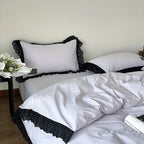 Strawberry Black Lace Ruffle Bedding Set Ever Lasting