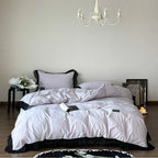 Strawberry Black Lace Ruffle Bedding Set Ever Lasting