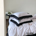 Strawberry Black Lace Ruffle Bedding Set Ever Lasting