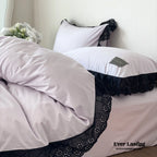 Strawberry Black Lace Ruffle Bedding Set Ever Lasting