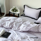 Strawberry Black Lace Ruffle Bedding Set Ever Lasting
