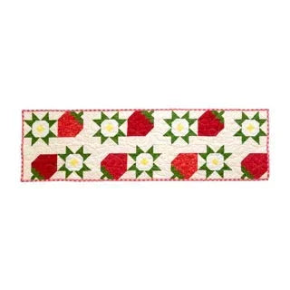 Strawberry Table Runner Kit Block Party Quilt Co