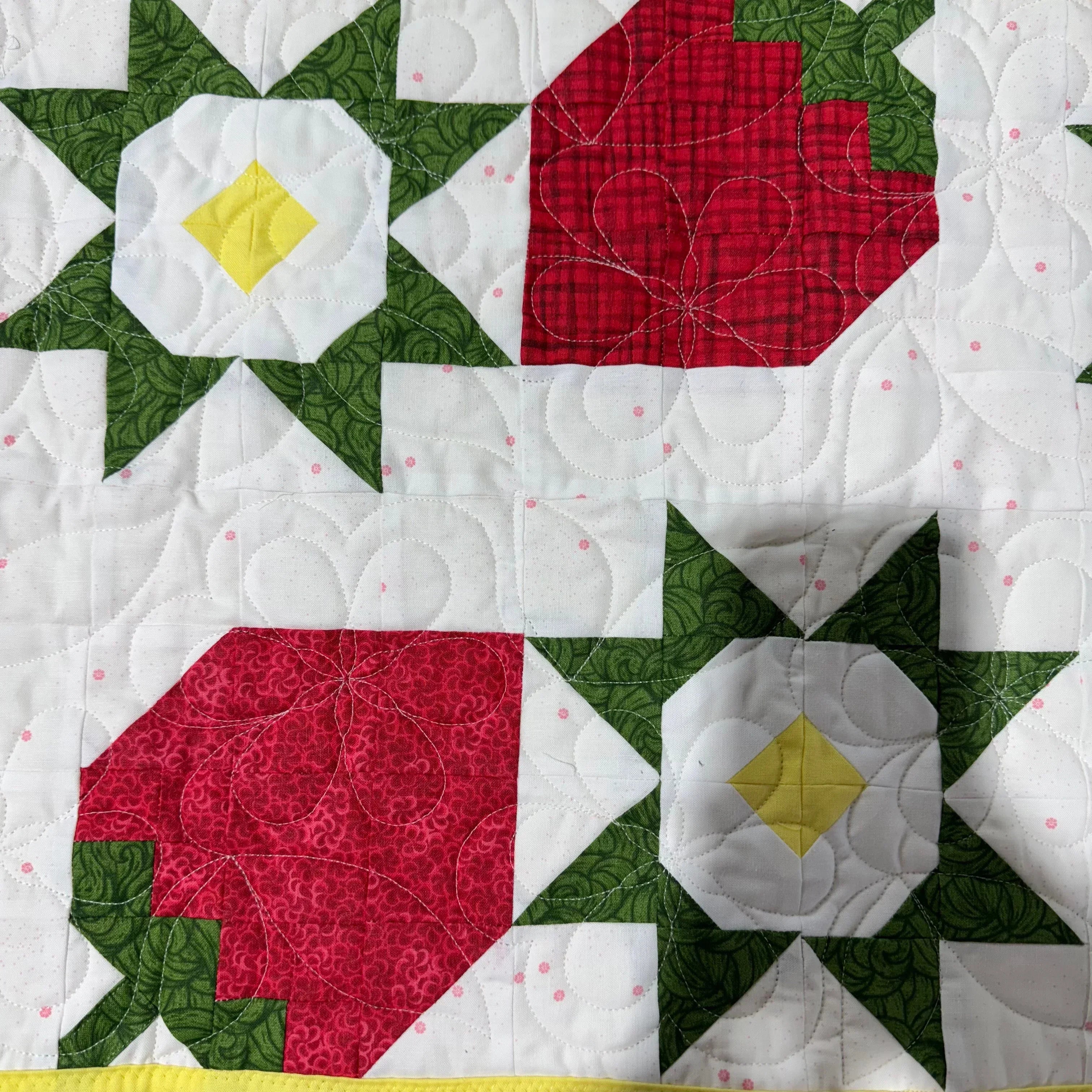 Strawberry Table Runner Kit Block Party Quilt Co
