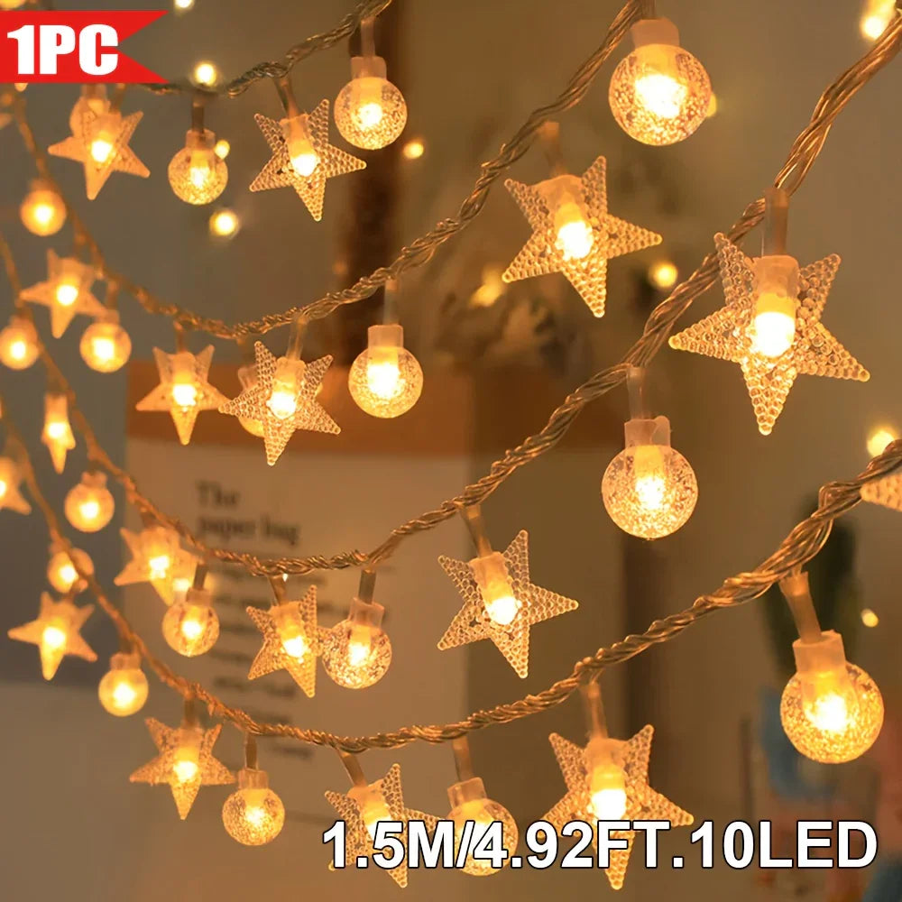 1pc, String Lights and Bubble Ball String Lights, 40/20/10LED, Crystal Clear Ball and Star Dream String Lights, Suitable for Bedroom, Wedding, Party, Wall Decoration, Birthday, Gift, Back to School, Christmas, Easter House Of Avana