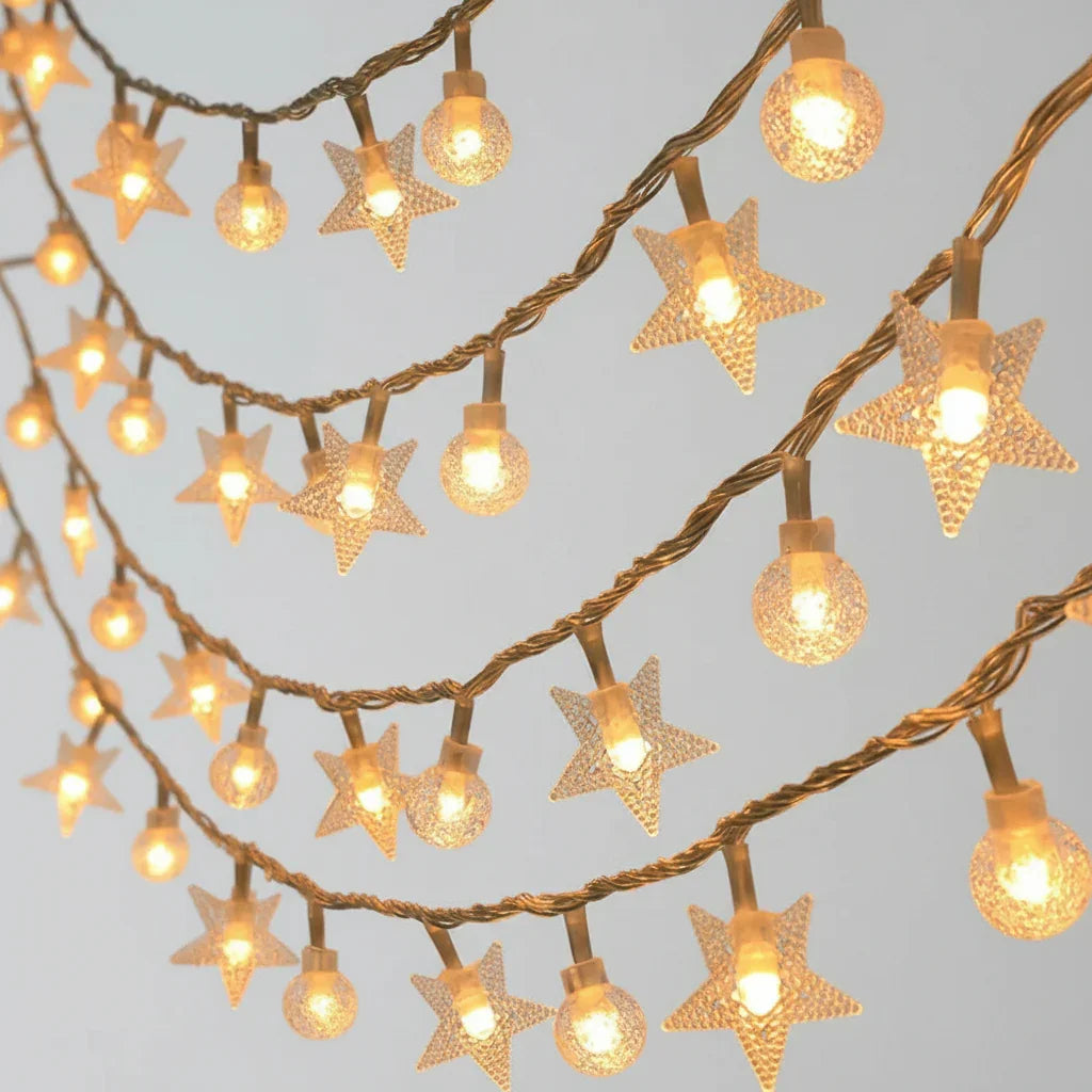 1pc, String Lights and Bubble Ball String Lights, 40/20/10LED, Crystal Clear Ball and Star Dream String Lights, Suitable for Bedroom, Wedding, Party, Wall Decoration, Birthday, Gift, Back to School, Christmas, Easter House Of Avana