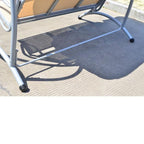 Sturdy 3-Person Outdoor Patio Porch Canopy Swing in Sand Color