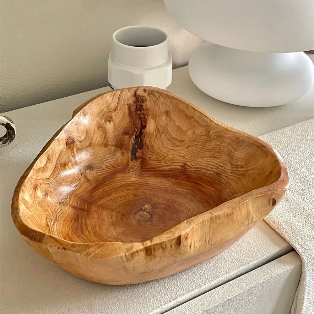 Stylish Irregular Wooden Serving Bowl - House Of Avana