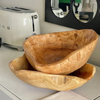 Stylish Irregular Wooden Serving Bowl - House Of Avana