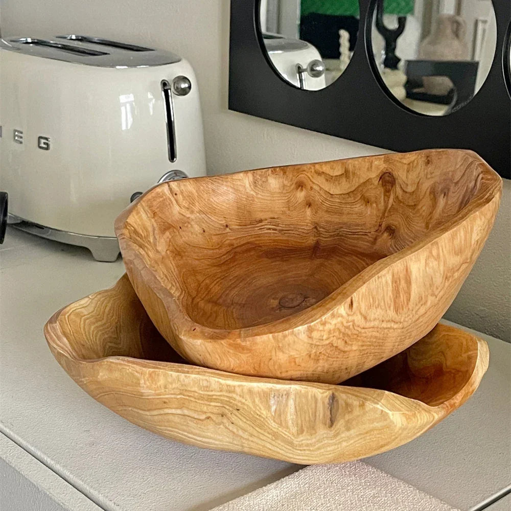 Stylish Irregular Wooden Serving Bowl - House Of Avana