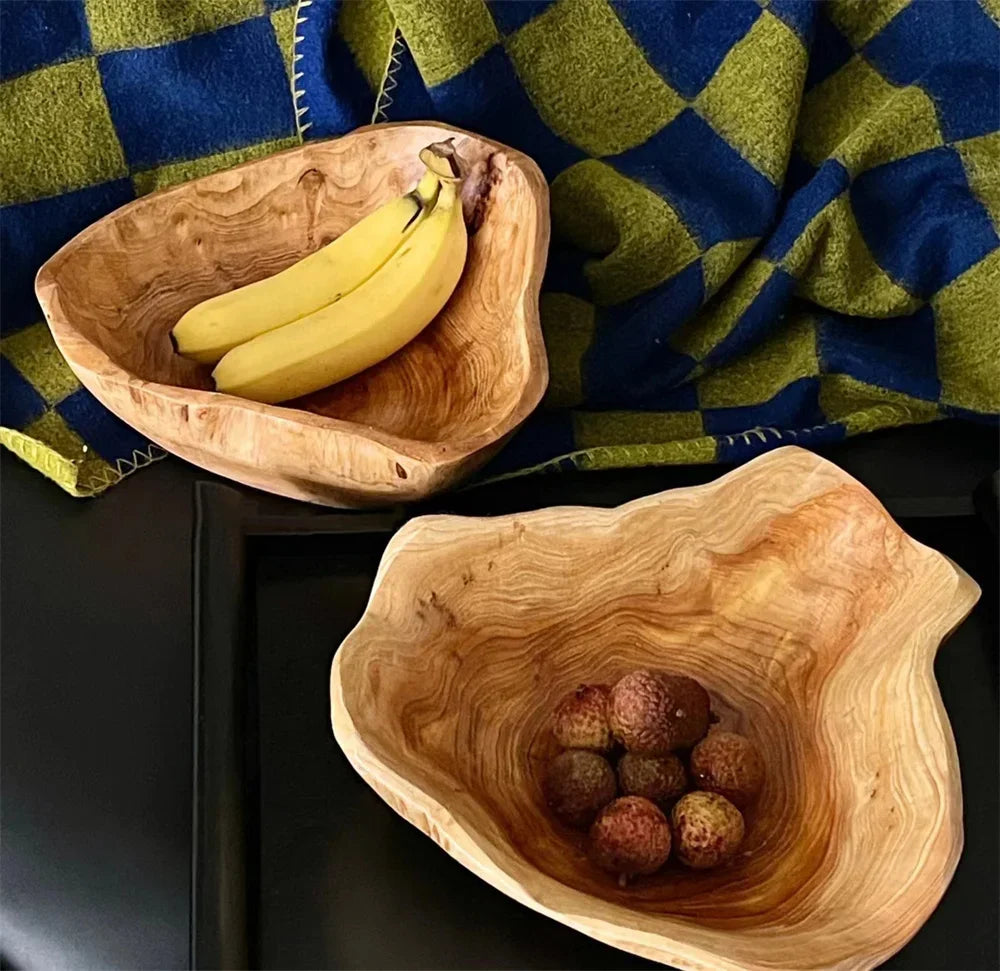 Stylish Irregular Wooden Serving Bowl - House Of Avana