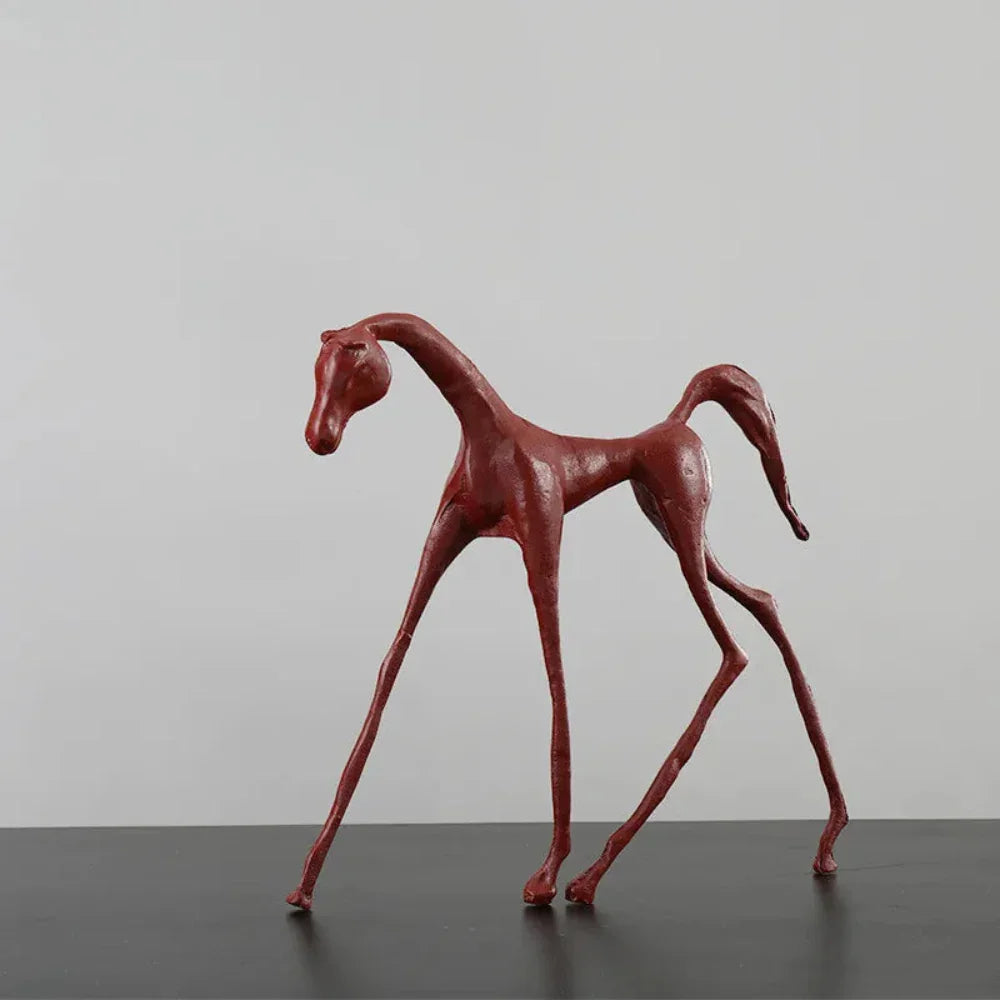 Stylized Artistic Metal Horse Figurine - House Of Avana