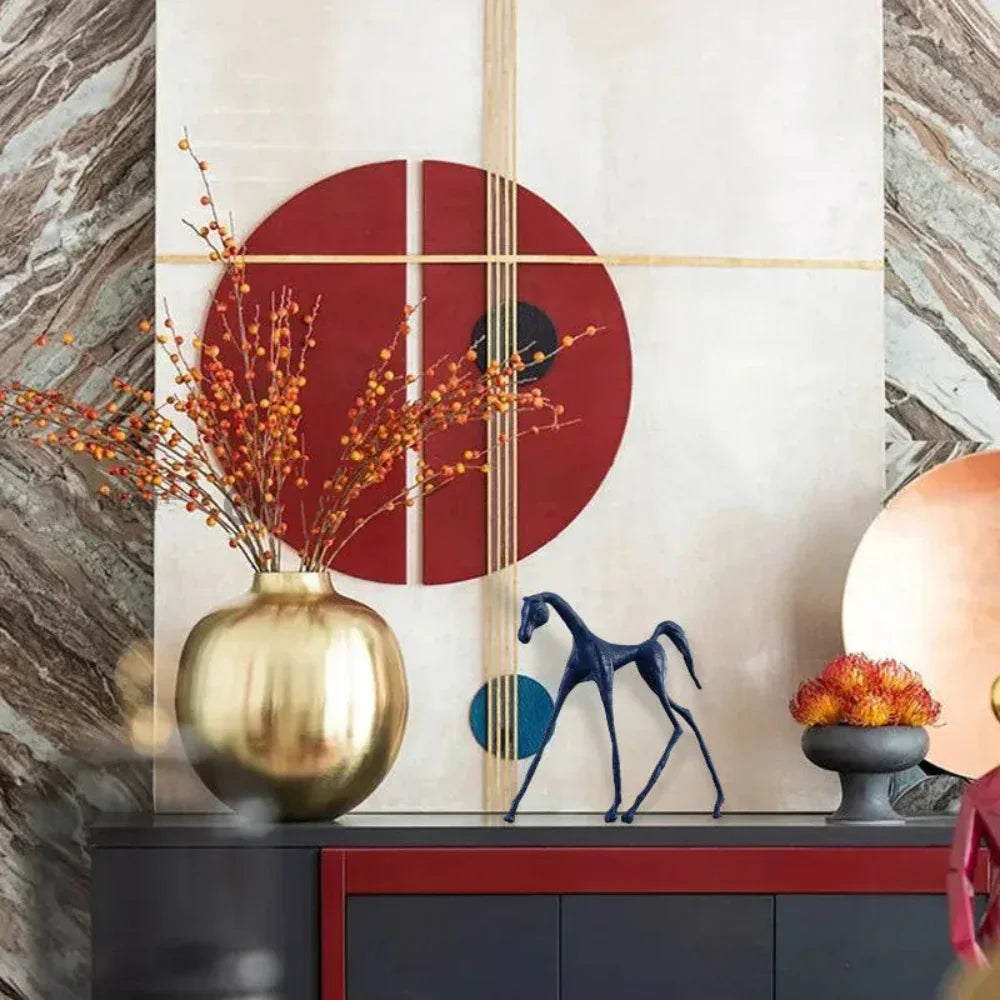 Stylized Artistic Metal Horse Figurine - House Of Avana