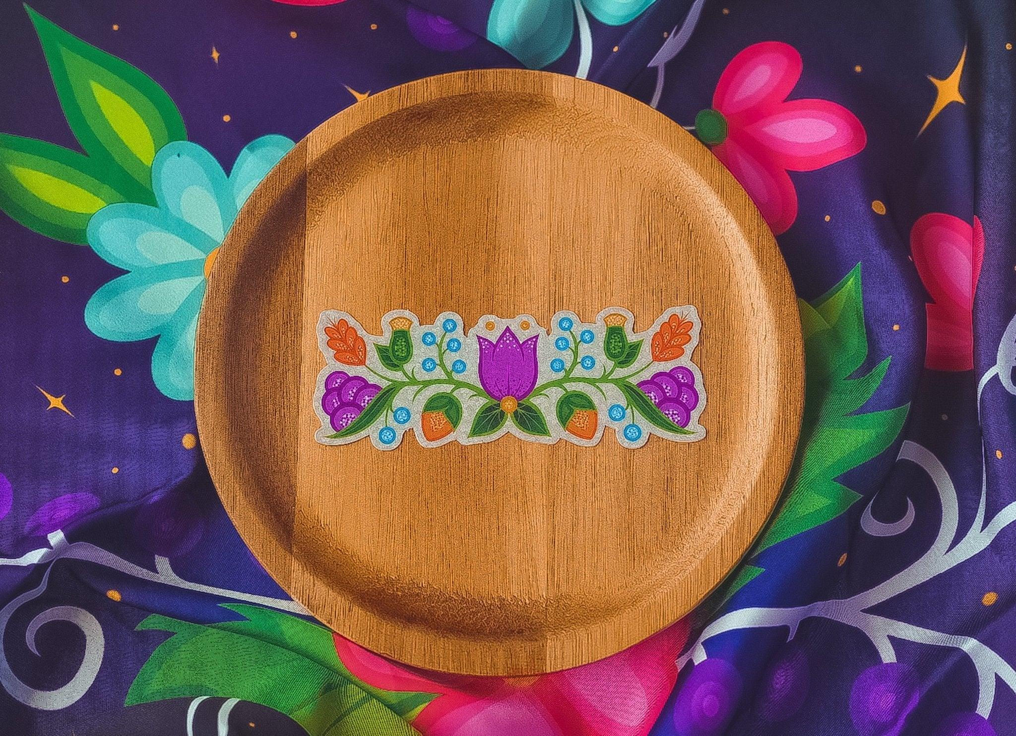 Summertime Ojibwe Floral Glitter Sticker Bizaanide'ewin