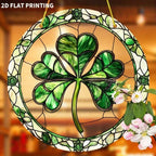 Sun Catcher - Stained Glass Green Round