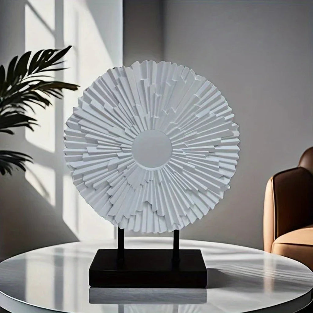 Yellow ceramic sunflower figurine, delicate petals, decorative tabletop accent - House of Avana