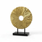 Yellow ceramic sunflower figurine, delicate petals, decorative tabletop accent - House of Avana