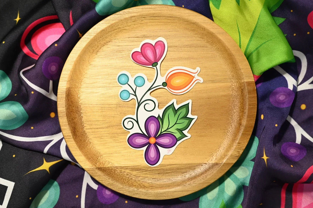 Sunset Ojibwe Floral Sticker Bizaanide'ewin