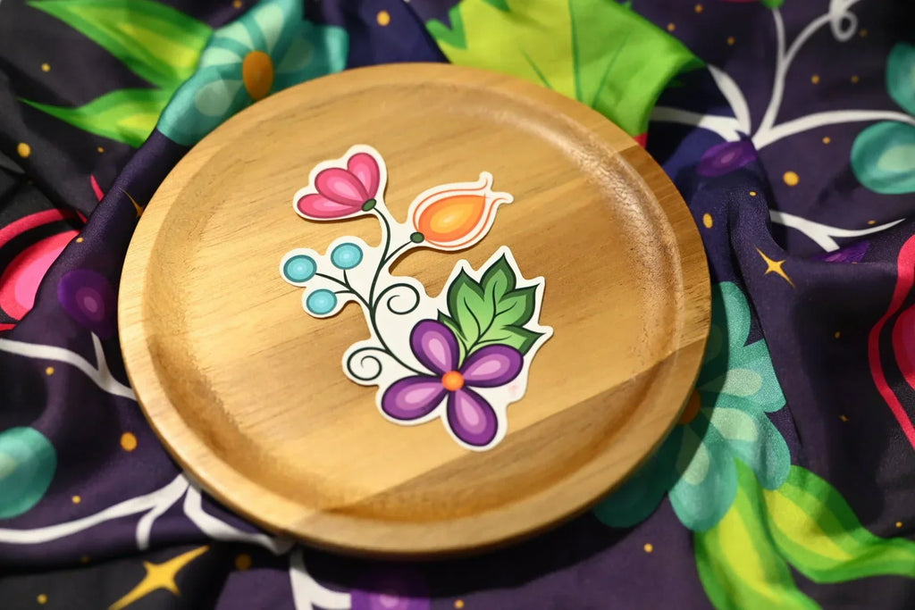 Sunset Ojibwe Floral Sticker Bizaanide'ewin